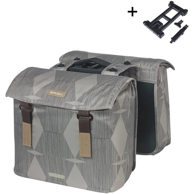 Basil dubbele tas Elegance MIK 40-49l taupe