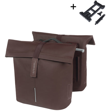 Basil sacoches doubles City MIK 28-32l marron