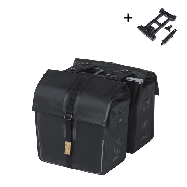 Basil dubbele tas Urban Dry MIK 50l mat zwart