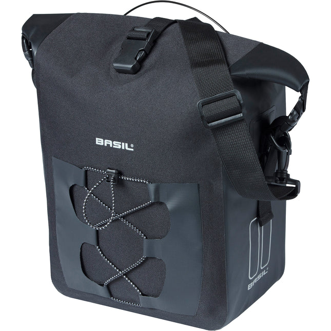 Basil enkele tas Navigator M MIK studs waterproof 14l zwart