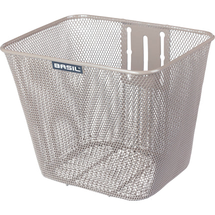 Basil mand Bilbao met houder vaste montage metallic