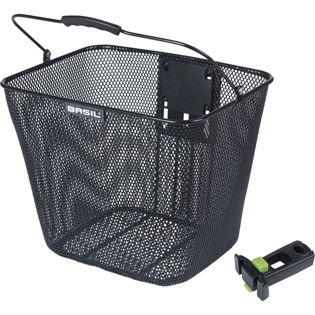 Basil mand Bilbao KlickFix met stuurpenhouder zwart