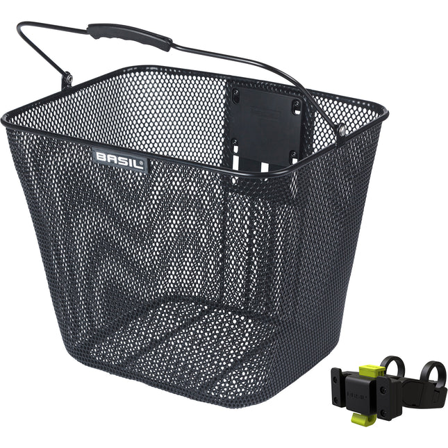 Basil mand Bilbao KlickFix met stuurbochthouder zwart