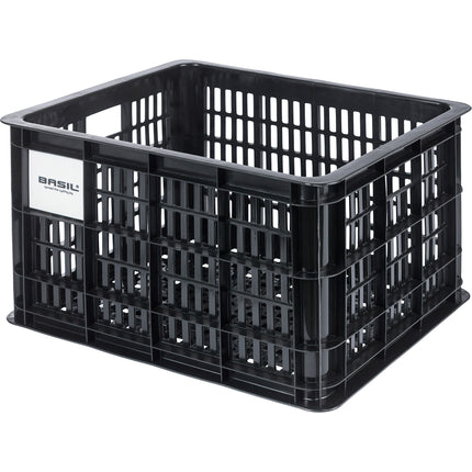 Basil krat M gerecycled kunststof MIK 29,5l zwart