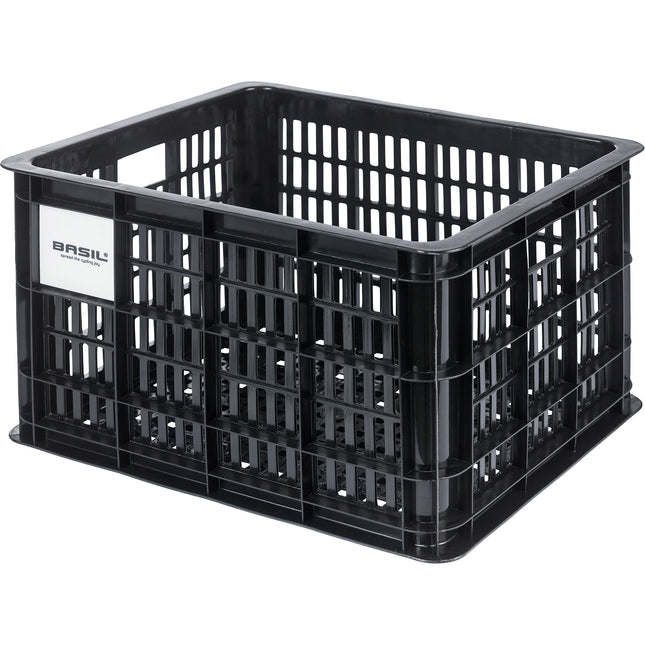 Basil krat M gerecycled kunststof MIK 29,5l zwart