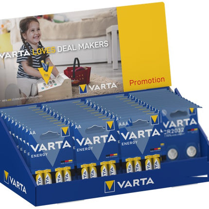 Varta battery display Energy AA + AAA + CR2032
