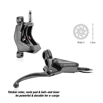 Tektro HD-E740 hydr.schijfrem Auriga LH, 1800mm leiding, zw.