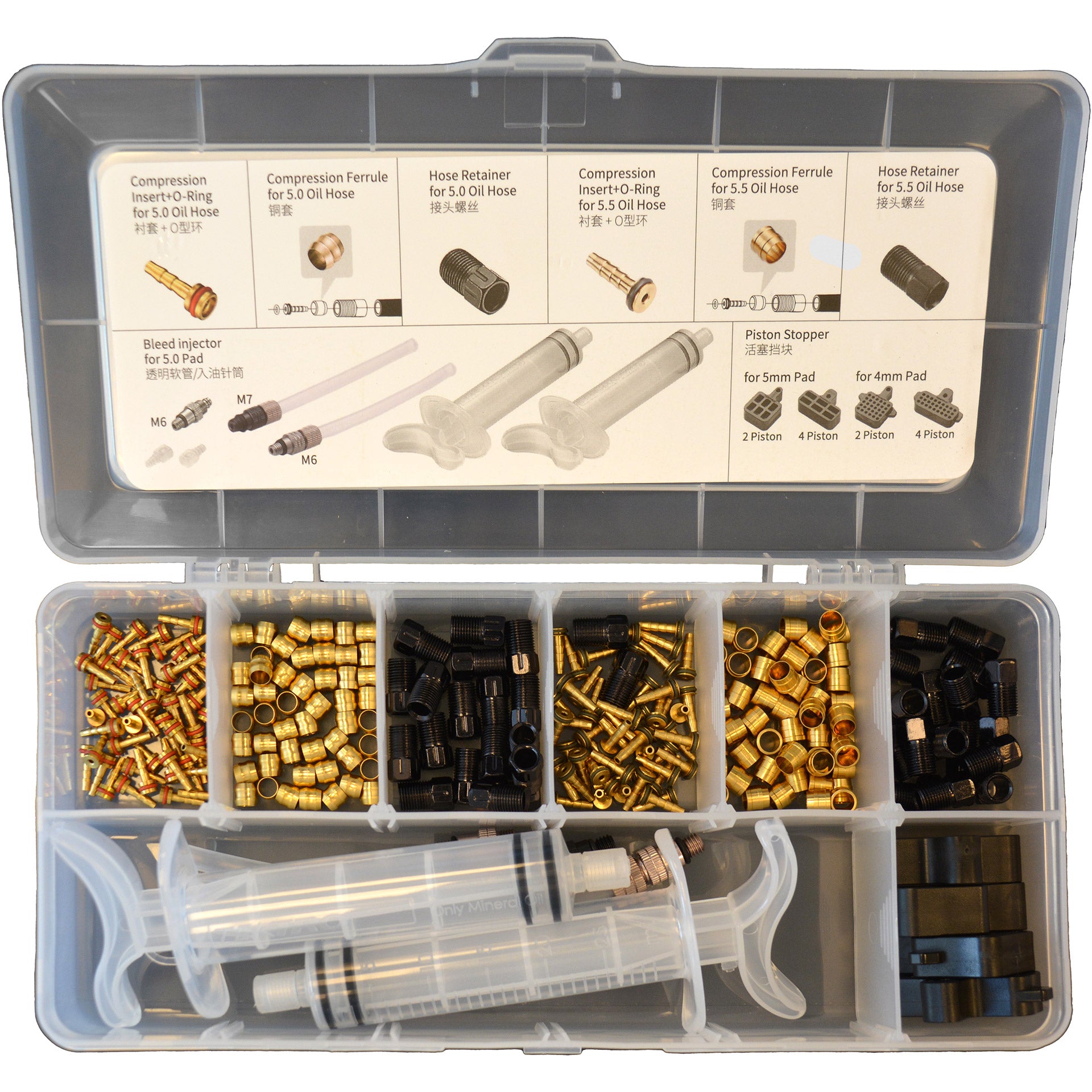 Tektro schijfrem service-kit tbv ø5.0&5.5 remleiding