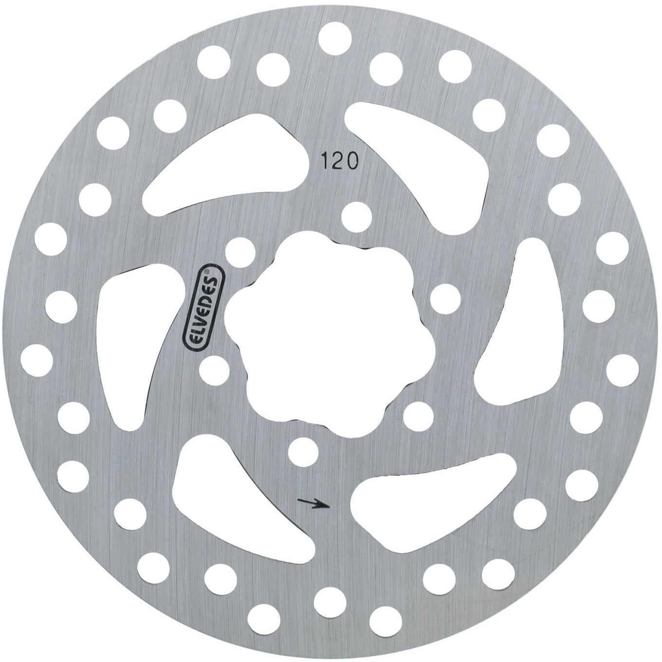 Elvedes rotor BMX 120mm 6 gaats met RVS bouten