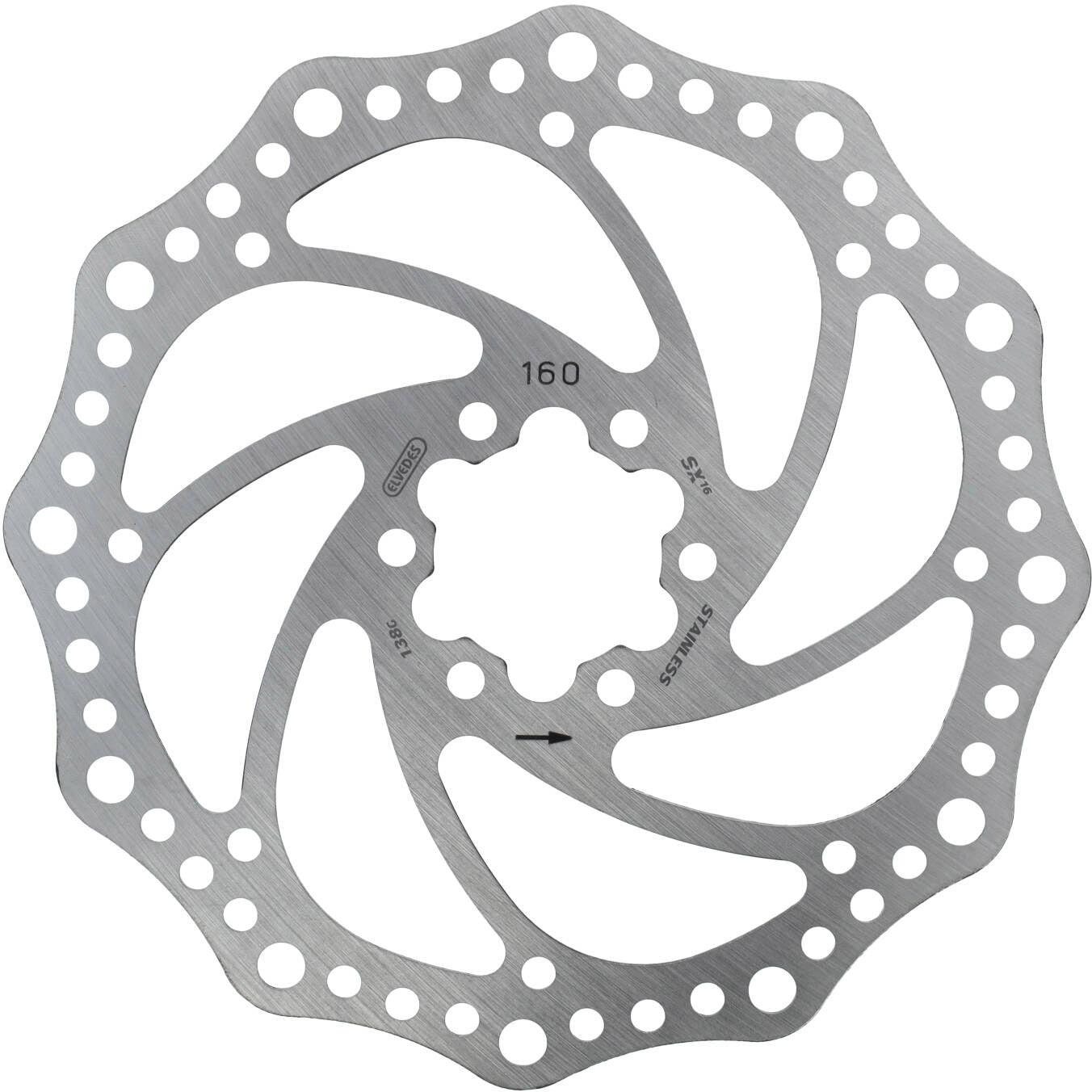 Elvedes rotor SX16 160mm 6 gaats+boutjes RVS