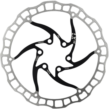 Elvedes one piece rotor 160mm 85g 6 holes + bolt black 2015194