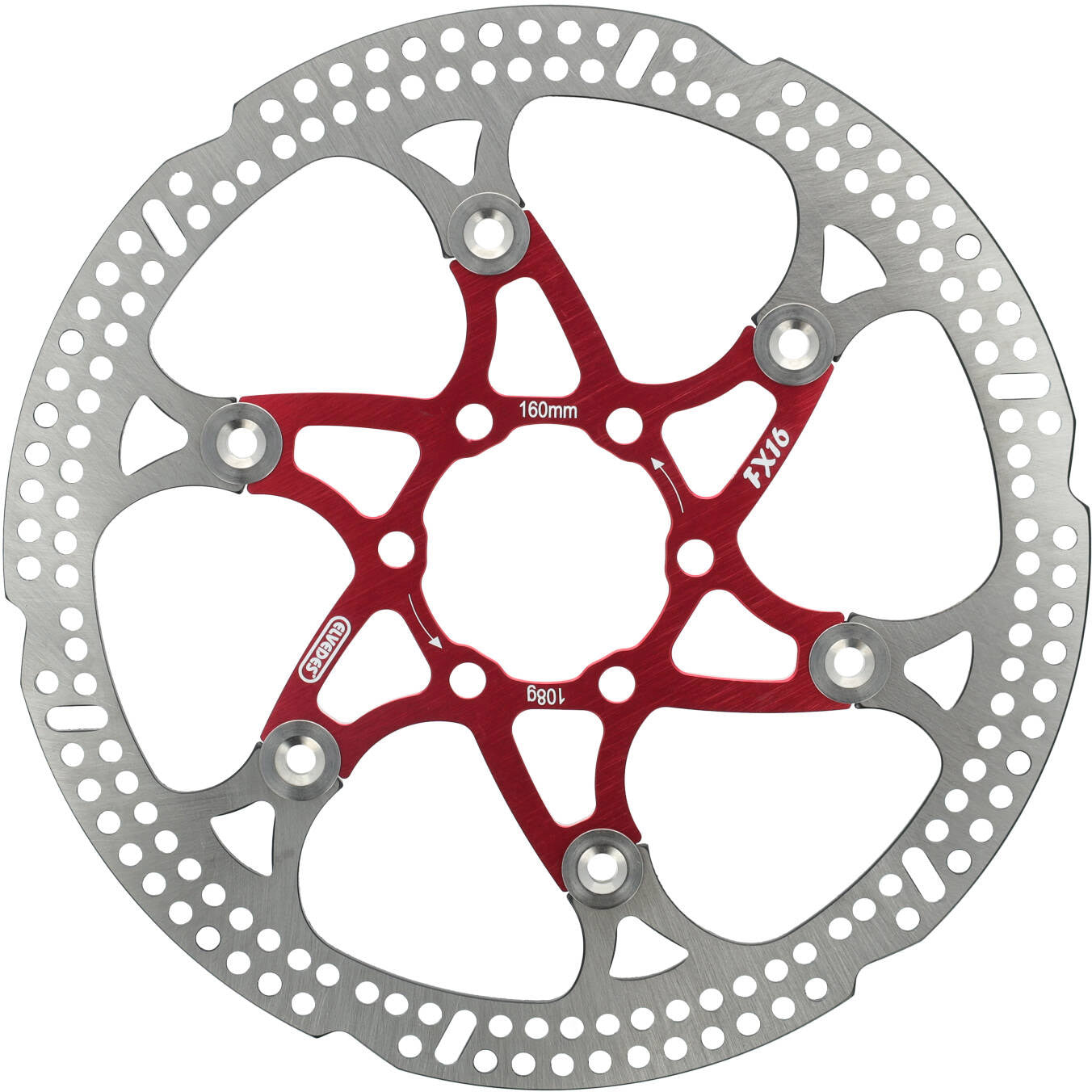Elvedes floating rotor 160mm 108g 6 gaats+bout rood 2015148