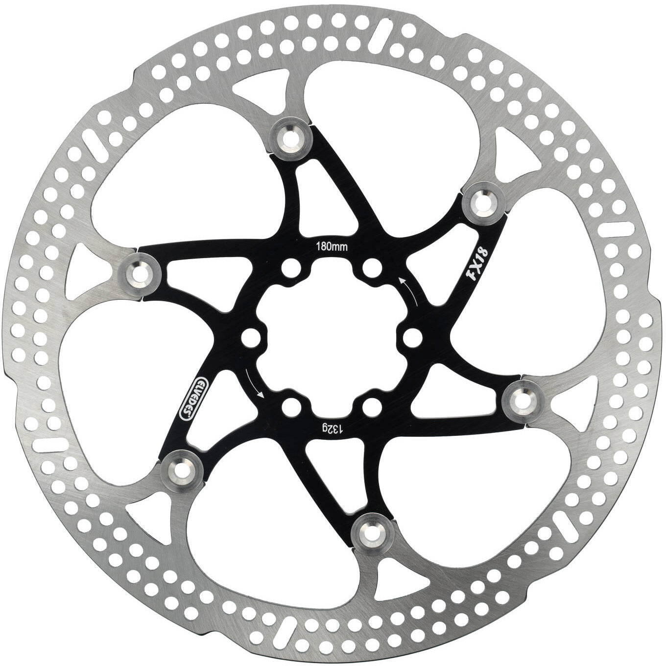Elvedes floating rotor 180mm 132g 6 gaats+bout zw 2015149