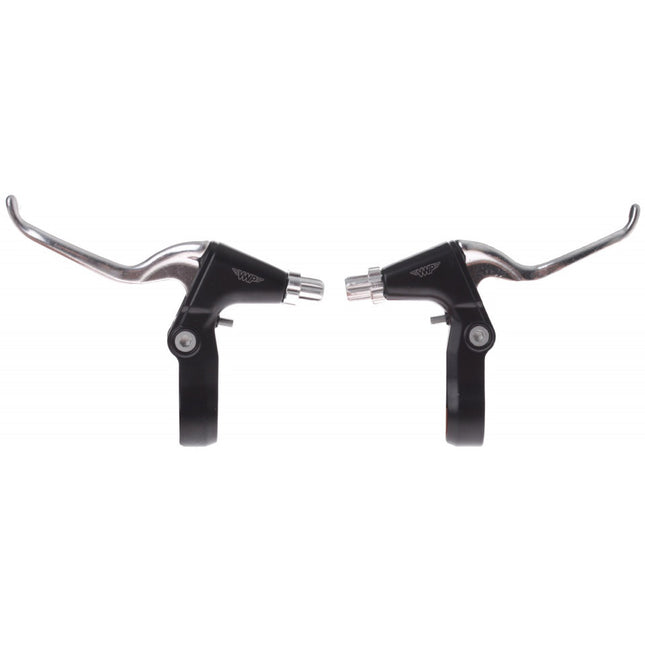 VWP Remgreepset 2-vinger v-brake zwart/zilver