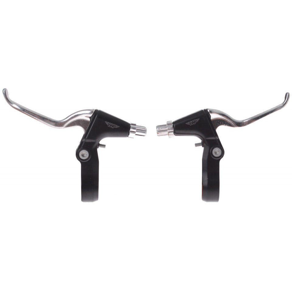 VWP Remgreepset 2-vinger v-brake zwart/zilver