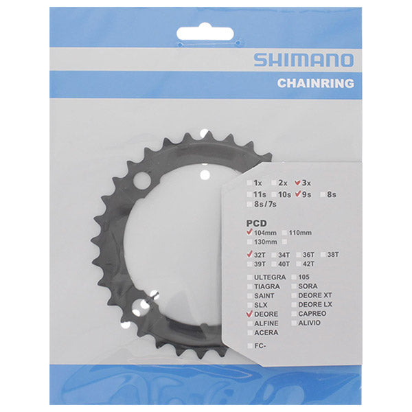 Shimano kettingblad Deore 32T 9v 4-arm zwart