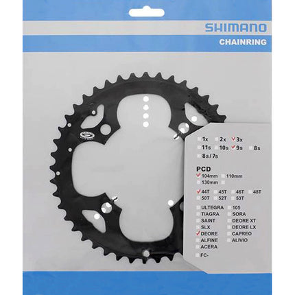 Shimano kettingblad Deore 44T 9v 4-arm zwart