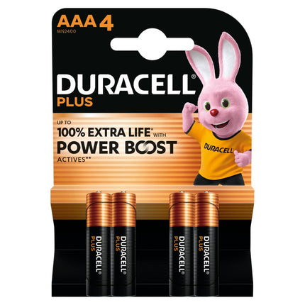 Duracell battery Plus 100% extra life MN2400/LR03/AAA BP4