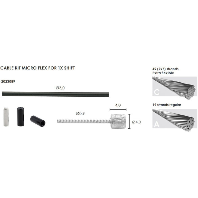 Elvedes schakel kabelkit Micro flex ø3,2mm 2400mm/2500mm