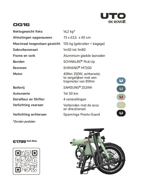 UTO OG16 specs en prijskaart stuk