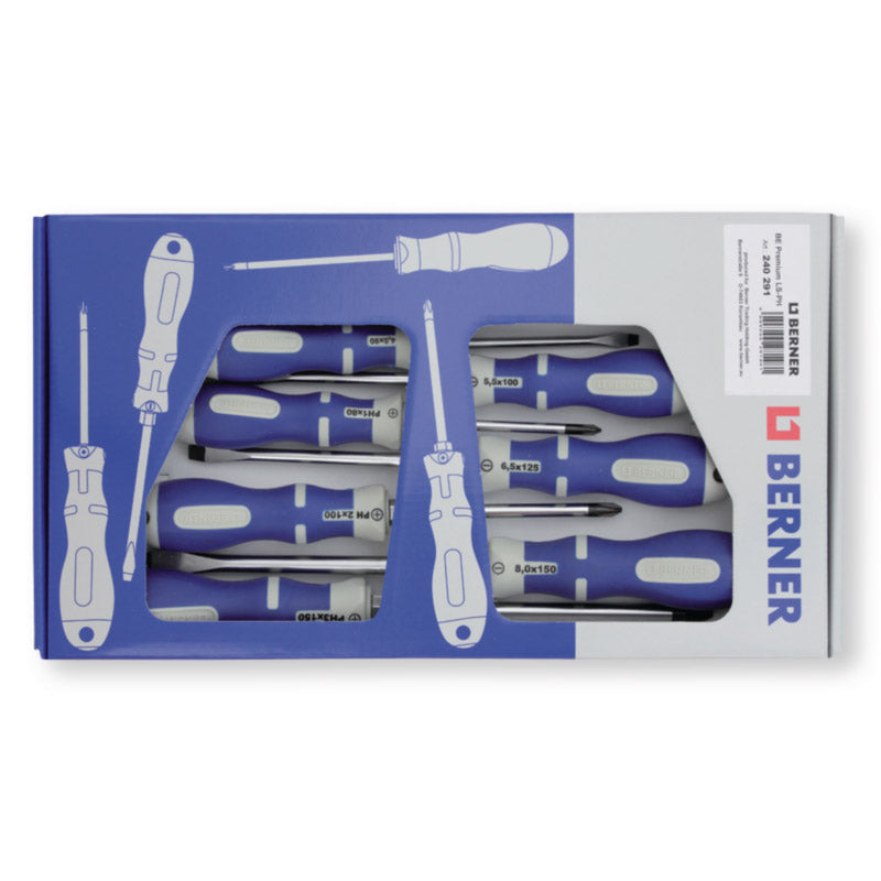 Berner schroevendraaierset 7-delig 4x plat en 3x kruiskop