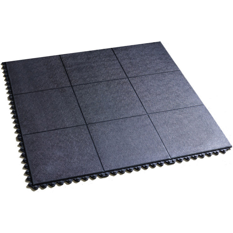 Superspark rubber vloertegel kliksysteem 915x915x16mm zwart