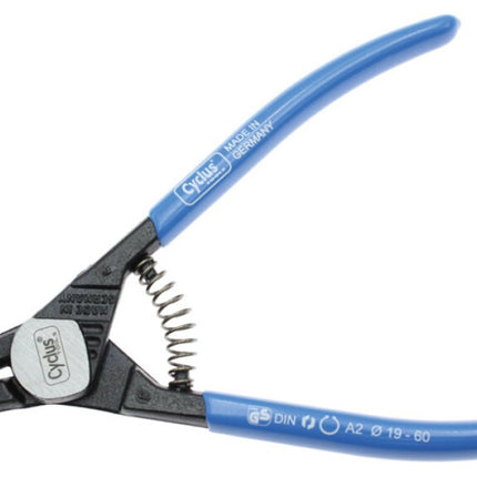 Cyclus borgringtang 19-60mm met veer, NiCr, voor buitentang