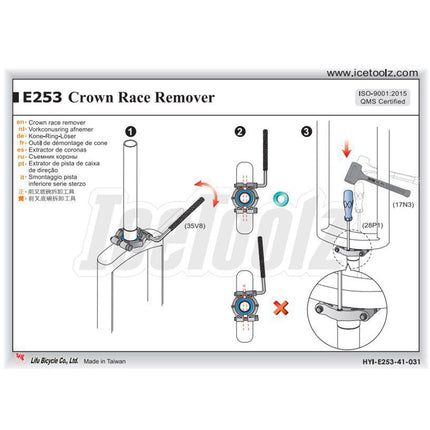IceToolz Xpert vorkconus uitdrijver 240E253