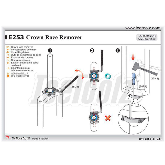 IceToolz Xpert vorkconus uitdrijver 240E253
