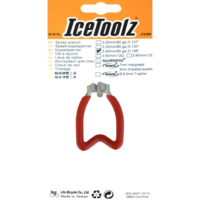 IceToolz spaaknippelspanner 3,45mm/0,136" rood