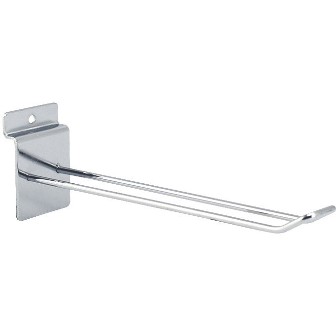 Slatwall blisterhaak dubbel 20cm chroom