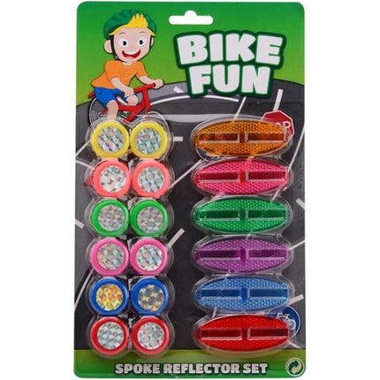 Réflecteurs de rayons Bike Fun, 18 pièces sur carte