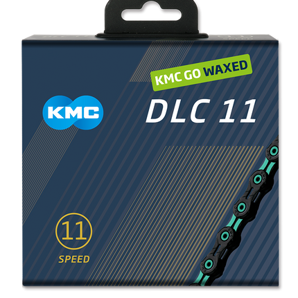KMC chain DLC11 black/celeste 118s waxed