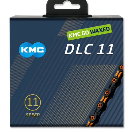 KMC ketting DLC11 black/orange 118s waxed