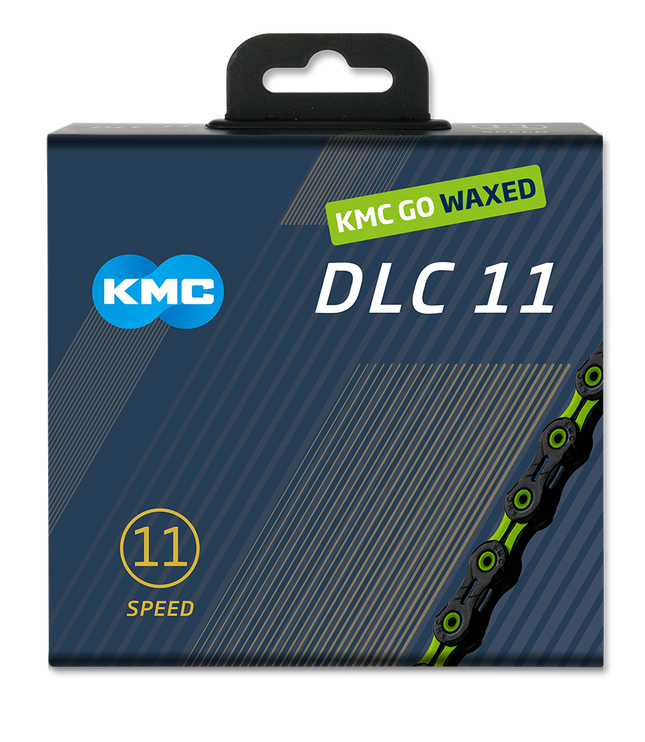 KMC ketting DLC11 black/green 118s waxed
