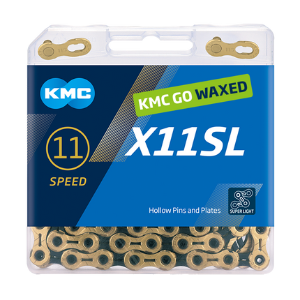 KMC ketting X11SL gold/black 118s waxed