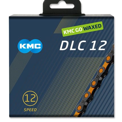 KMC chain DLC12 black/orange 126s waxed