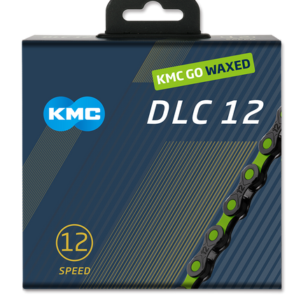 KMC chain DLC12 black/green 126s waxed