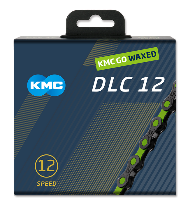 KMC ketting DLC12 black/green 126s waxed