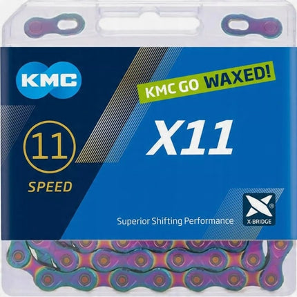 KMC chain X11 aurora blue 118s waxed