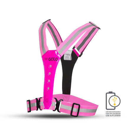 Gato safer sport gilet LED USB rose vif taille unique