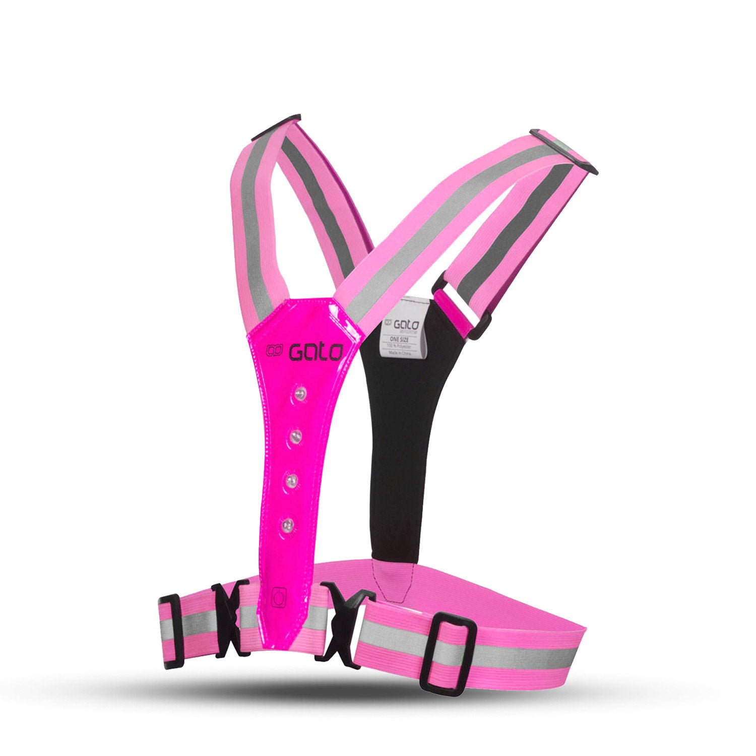 Gato kids led safer vest hot pink kids size