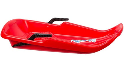 Slee plastic met rem en trekkoord Rood