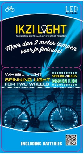 20-LED draad 2.2m WIEL LIGHT v/ 2-wielen GROEN