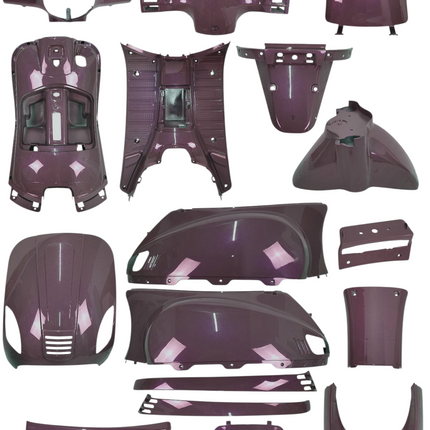 18-delige scooterplaatwerkset China Vespa rondkop, bordeauxpaars � AGM/VX50/Zip