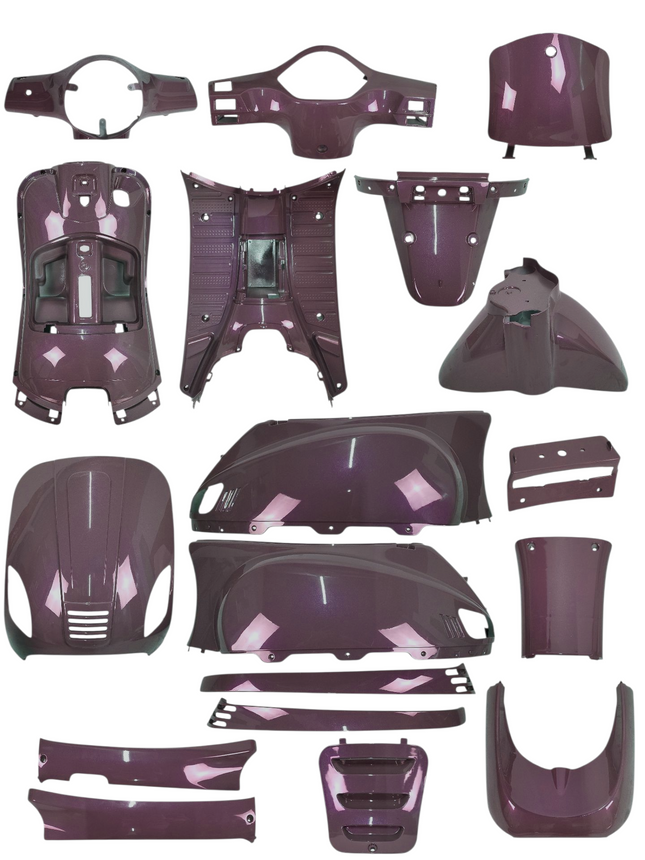 18-delige scooterplaatwerkset China Vespa rondkop, bordeauxpaars � AGM/VX50/Zip