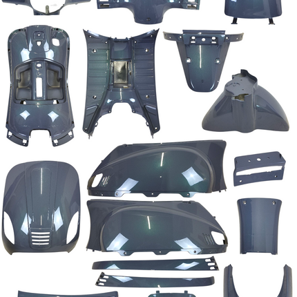 18-delige scooterplaatwerkset China Vespa rondkop, grijs/groen � AGM VX50/LX/Napoli