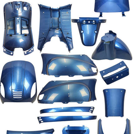 18-delige scooterplaatwerkset China Vespa rondkop, blauw/grijs � AGM VX50/LX/Napoli