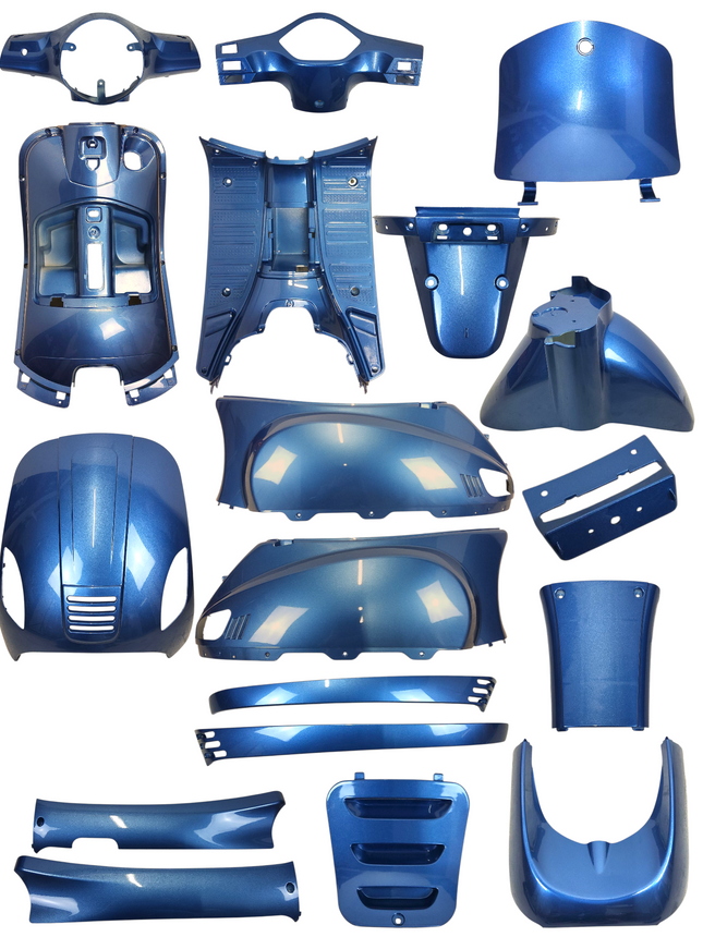 18-delige scooterplaatwerkset China Vespa rondkop, blauw/grijs � AGM VX50/LX/Napoli