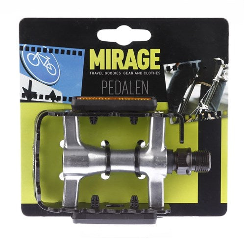 Mirage ATB pedaal alu zwart/zilver + reflector kaart